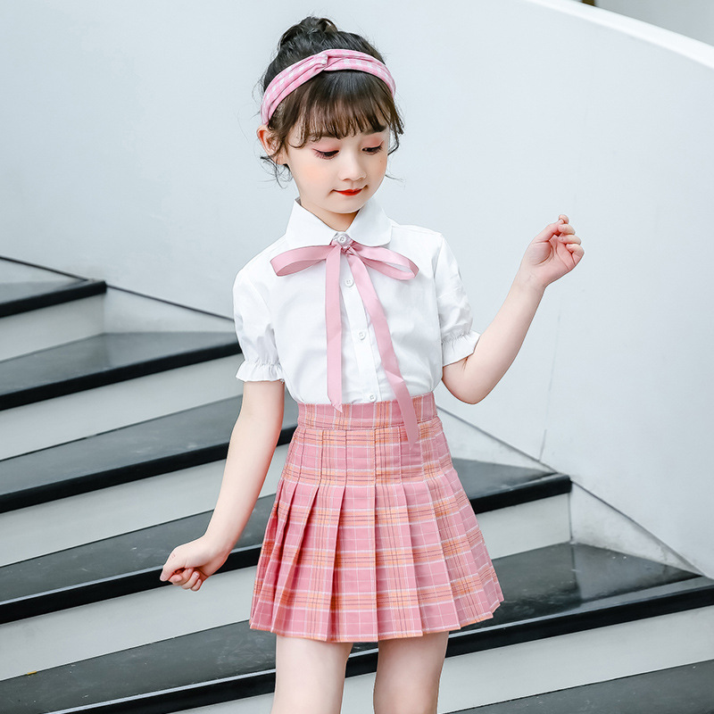 女童百褶裙韩版新款儿童短裙春夏中大童裙子学院风小学生半身裙