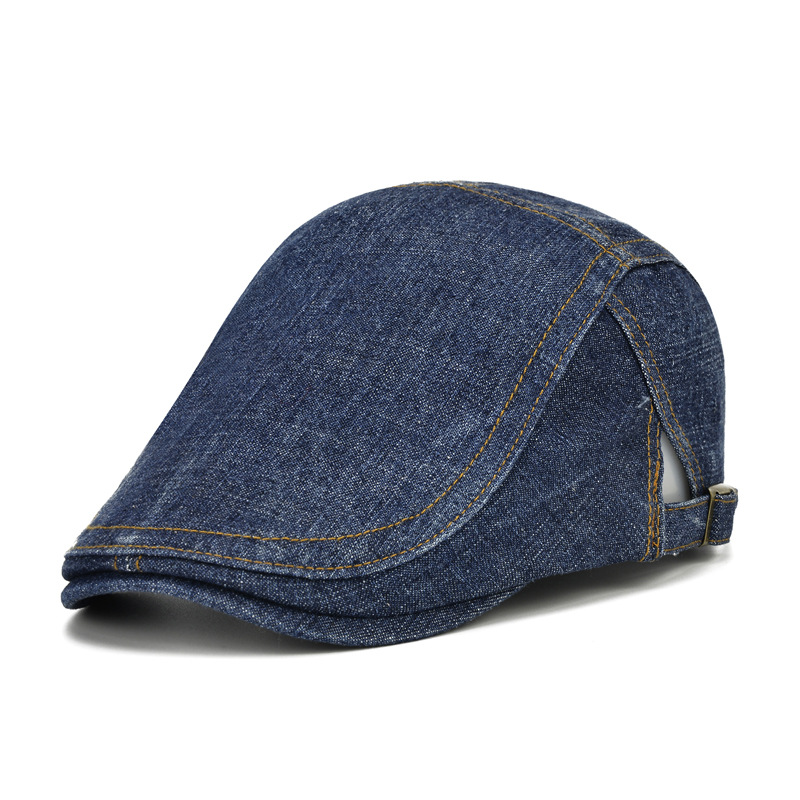 Fashionable Korean version washed worn-out cotton denim duckbill hat, casual all-season versatile men and women's_voghion.com