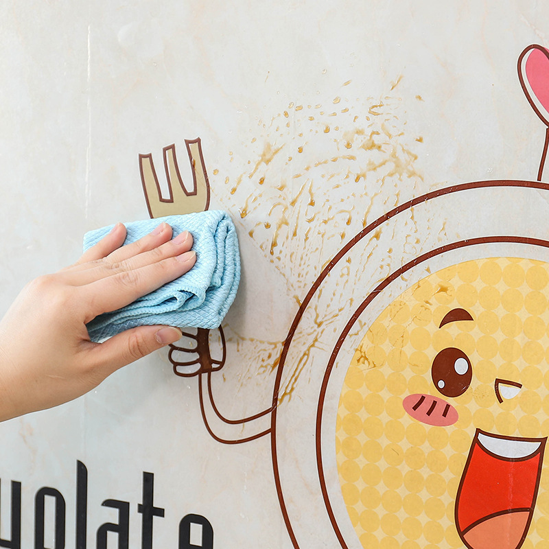 Gran cocina pegatinas a prueba de aceite hogar impermeable cocina ventilador autoadhesivo cocina banco de pegatinas de dibujos animados pegatinas de pared pegatinas de azulejos de porcelana