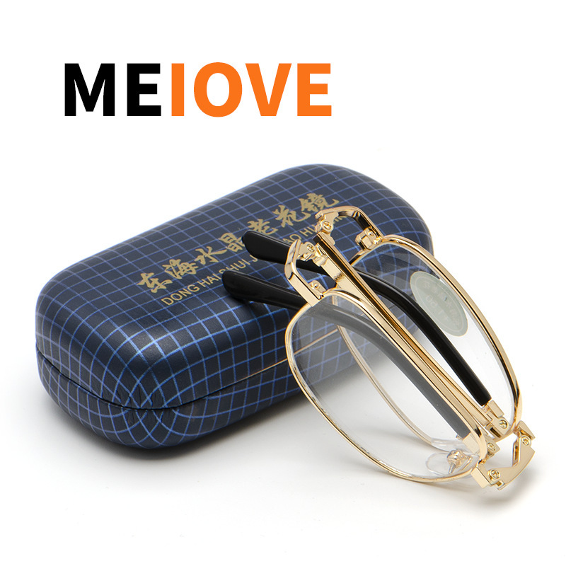 Danyang factory wholesale glass folding full frame iron box metal Donghai Crystal presbyopic glasses scratch without flowers and scratches Danyang factory wholesale glass folding full frame iron box metal Donghai Crystal presbyopic glasses scratch without flowers and scratches