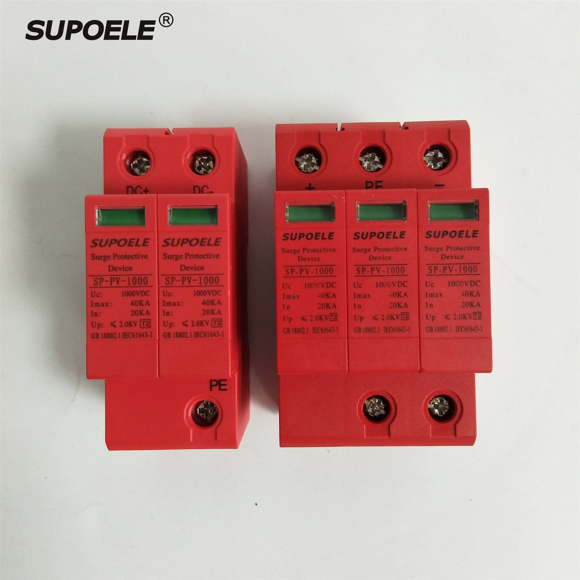 2P3P 40KA фотоэлектрический сетевой фильтр DC DC1000V Молниезащита автоматический выключатель сетевой фильтр