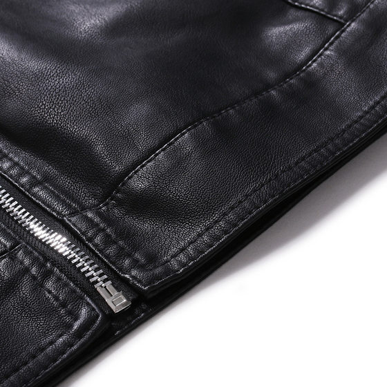 Cross-border Amazon AliExpress Leather Jacket Men's Youth Korean Slim-fit Casual Men's Leather Jacket Motorcycle Outer