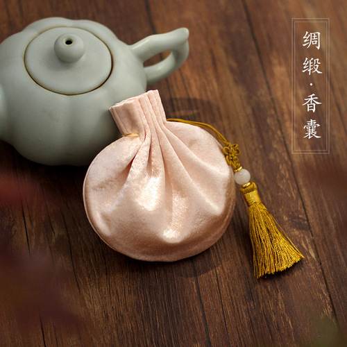 [Qian Li] Sachet Empty Bag Handmade Ancient Style Satin Sachet Tassel Sachet Hanfu Purse Accessories Wholesale