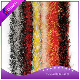 鸵鸟毛条15-18长丝混色双色扎染分段沾头绒条 走秀围巾演出服拖尾