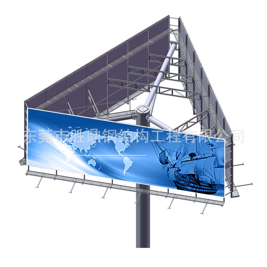 高炮广告牌制作高炮立柱广告牌双面三面高速公路广告牌供应商跨境