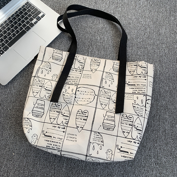 Nueva bolsa de lona de las mujeres de hombro coreano Harajuku ulzzang gran capacidad estilo preppy bolsa de tela de lona de las mujeres bolsa grande