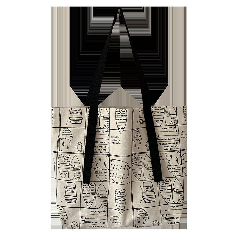 Nueva bolsa de lona de las mujeres de hombro coreano Harajuku ulzzang gran capacidad estilo preppy bolsa de tela de lona de las mujeres bolsa grande