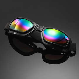 跨境新款折叠太阳眼镜户外运动骑行太阳镜彩膜地摊电焊镜滑雪墨镜