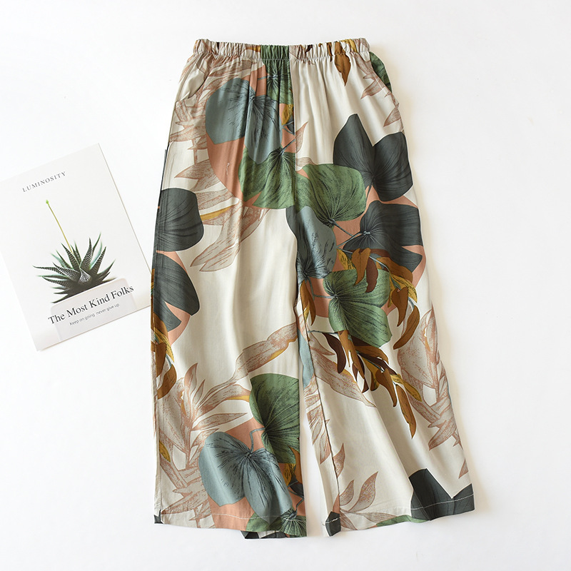 New Style Artificial Cotton Capri Pants for Women, Pure Sleep Pants, High-Waisted, Slimming, Thin, Loose, Straight-Leg, Suitable for Home and Outdoor Wear, Wide-Leg Pants New Style Artificial Cotton Capri Pants for Women, Pure Sleep Pants, High-Waisted, Slimming, Thin, Loose, Straight-Leg, Suitable for Home and Outdoor Wear, Wide-Leg Pants