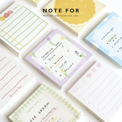 NOTE FOR pattern note paper Milk and salt girl series simple ins strawberry flower message collage material