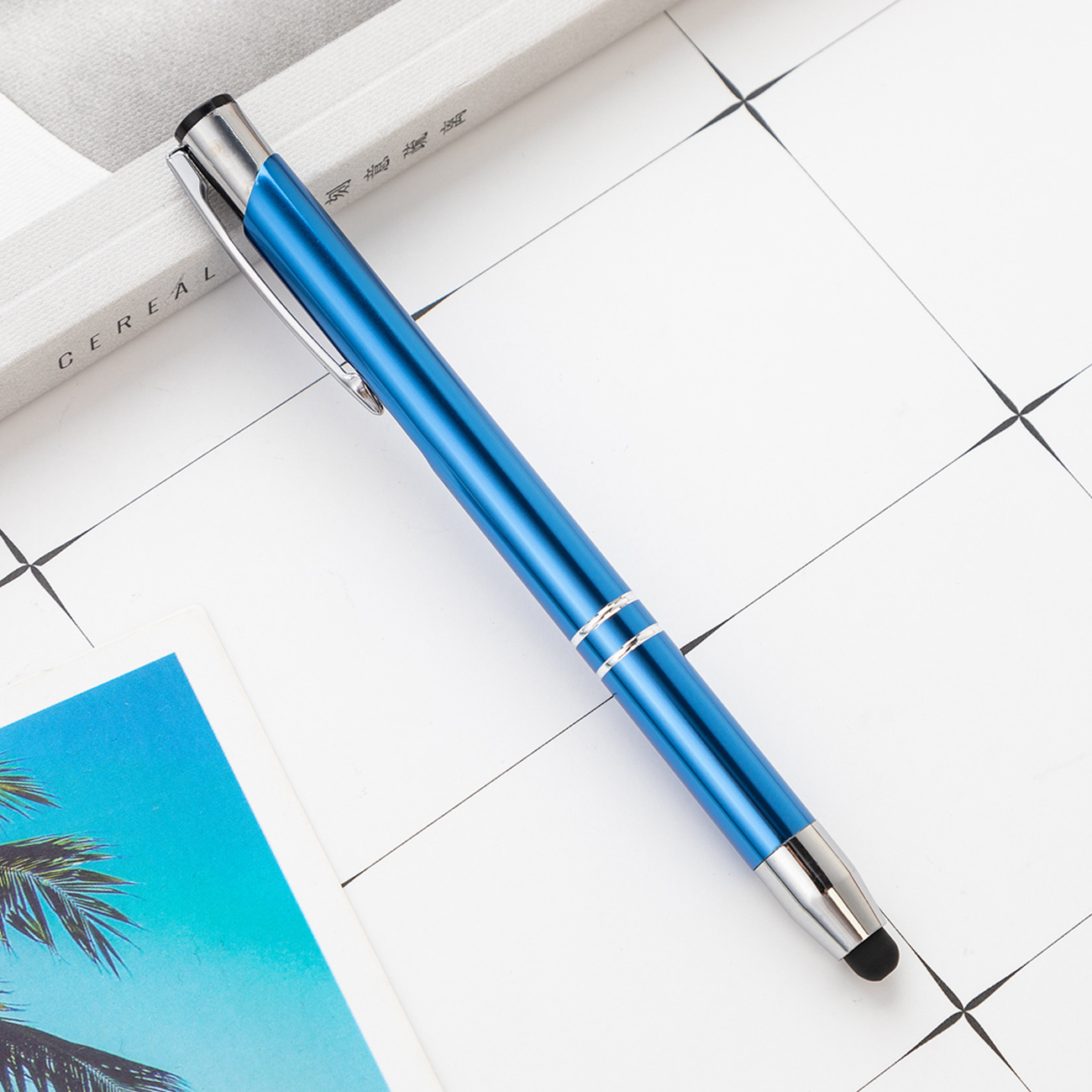 Nueva pantalla táctil Multi-color metal bolígrafo varilla de aluminio pluma táctil pluma publicidad pluma Impresión logotipo fuente de fábrica