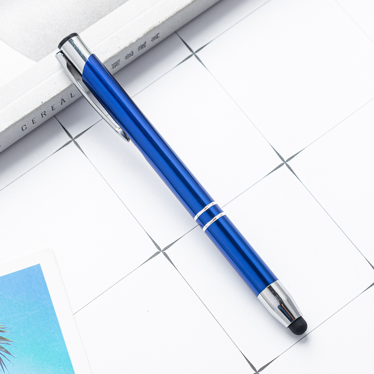 Nueva pantalla táctil Multi-color metal bolígrafo varilla de aluminio pluma táctil pluma publicidad pluma Impresión logotipo fuente de fábrica