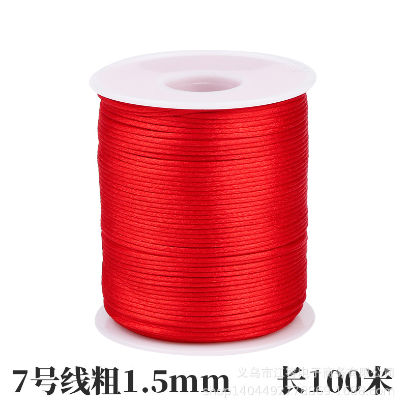 Supply Chinese knot line 7 Korean silk wire bracelet hand-woven rope red line beaded diy accessories material
