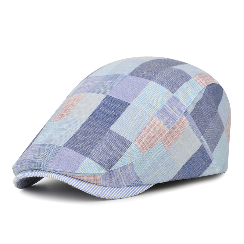 New Spring/Summer Korean Fashion Color Grid Beret Women's Casual Versatile Sunshade Forward Duck Tongue Hat_voghion.com