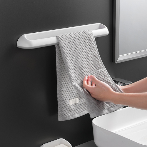 Towel rack punch-free toilet bathroom suction cup hanging rack bath towel rack Nordic simple creative single pole towel bar
