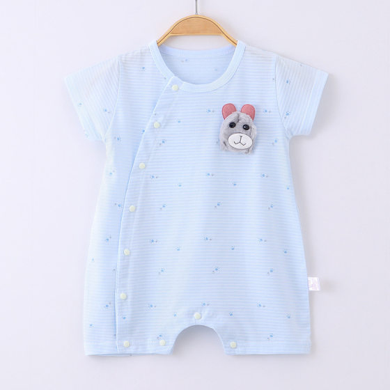 Baby Pajamas Short-sleeved Thin Clothes 0-3-6 Months Newborn Spring and Summer New Baby Jouterwear