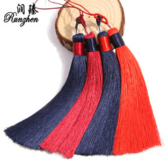 中國結雙拼色雙流蘇穗子車掛飾品禮品吊墜吊穗diy半成品掛件紅色