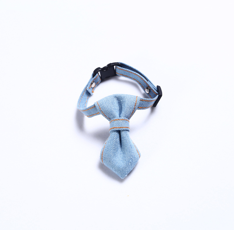 Collar de corbata de vaqueros para perros gatos collar ajustable conejo campana accesorios arco