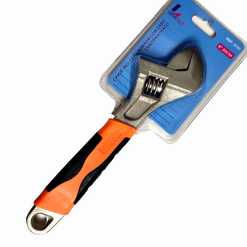 Herramientas de hardware enviadas todos los días Llave ajustable con mango bicolor de 6 pulgadas y 8 pulgadas Llave ajustable cromada