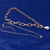 Jewelry, universal necklace from pearl, set, European style, simple and elegant design, wholesale