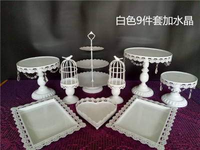 Decoración de mesa de postre soporte de exhibición bandeja de pastelería de postre comida fría pausa de té Mesa estante de la torta té de la tarde Merienda stand