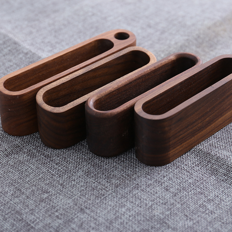 Caja de tarjetas de visita de madera creativa Caja de notas de madera maciza Carpeta de tarjetas de visita Escritorio de oficina simple Decoración de madera Base de tarjetas de visita