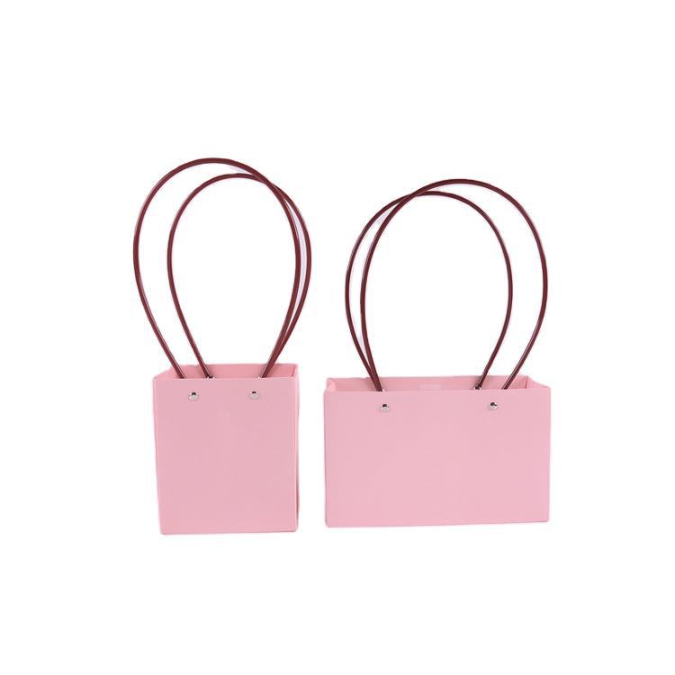 Bolsa de flores de piel de vaca portátil a prueba de agua bolsa de papel Kraft caja de flores floral arreglo floral bolsa de regalo flor bolsa de mano bolsa de ramo