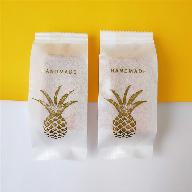 Bolsa de papel de seda para empaque de pastel de piña 2026, bolsa de pastel de piña taiwanesa hecha a mano de alta gama, bolsa para alimentos, 50 piezas