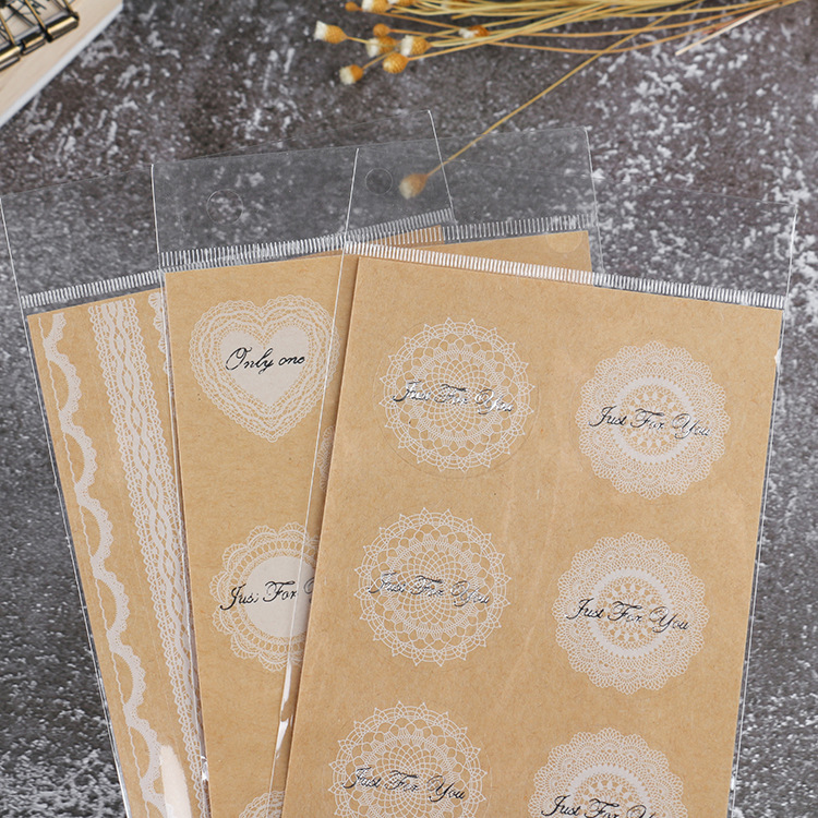 Fresco artístico sellado dorado pegatinas DIY diario decorativo encaje cinta pegatinas