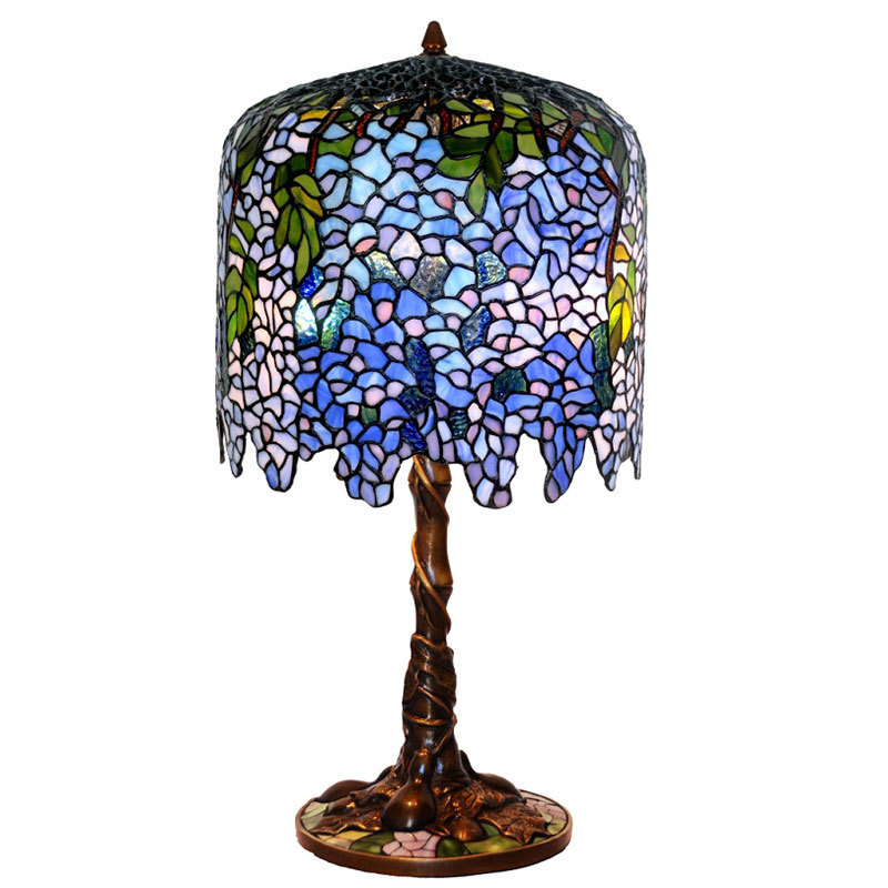 Factory direct retro European-style living room Tiffany table lamp living room bedroom bedside lamp wisteria antique all-copper lamp Factory direct retro European-style living room Tiffany table lamp living room bedroom bedside lamp wisteria antique all-copper lamp