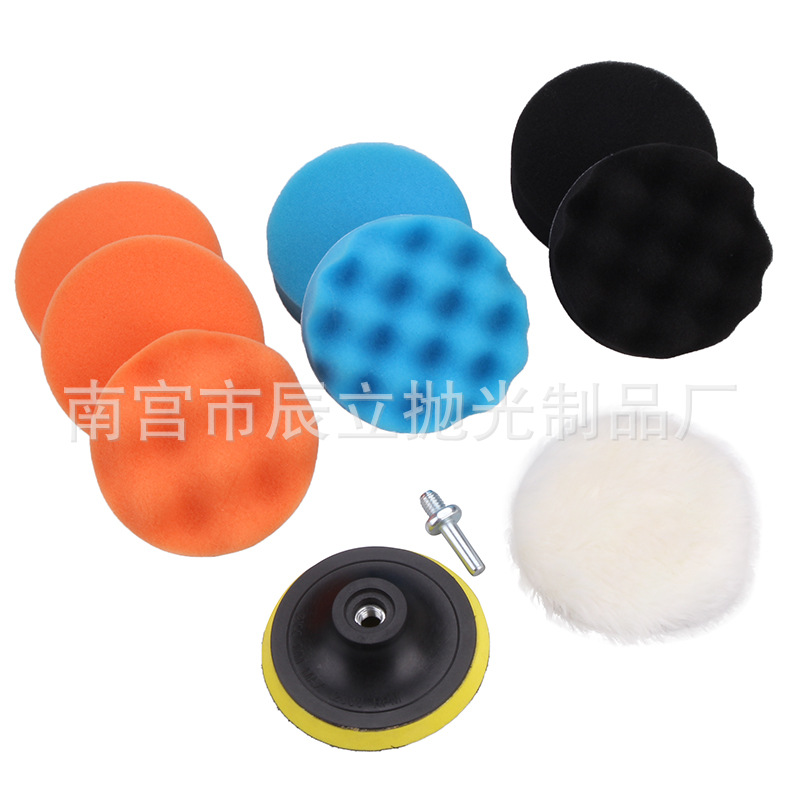 Suministro transfronterizo pulido esponja rueda coche belleza encerado pulido Disco 3 pulgadas 4 pulgadas almohadilla de lana rueda de pulido autoadhesiva