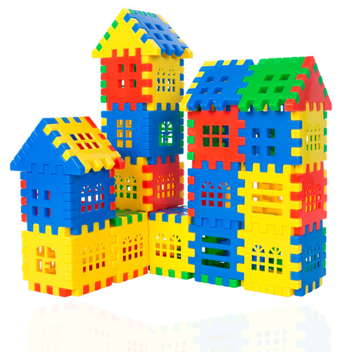 Large plastic house building block toys, puzzle toys for girls and boys aged 3-6 years old, educational toys for boys and girls aged 1-2 years old