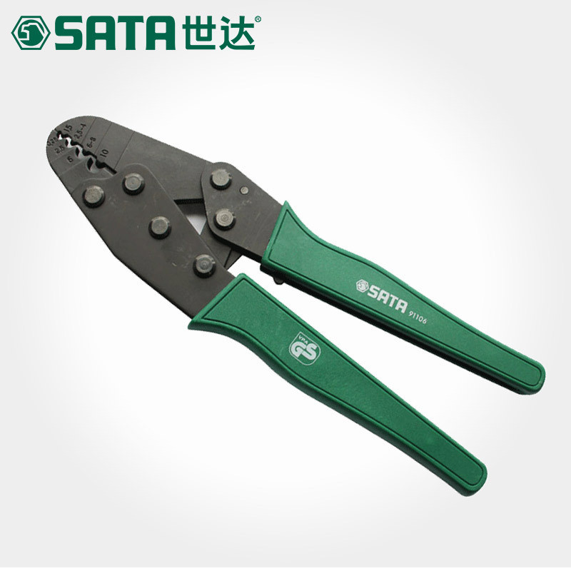 世达五金工具端子压著钳压线钳网线钳端子钳压接管型排线钳91106