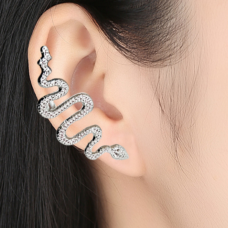 2021欧美流行耳环批发时尚个性夸张小蛇耳钉耳夹单边耳骨夹