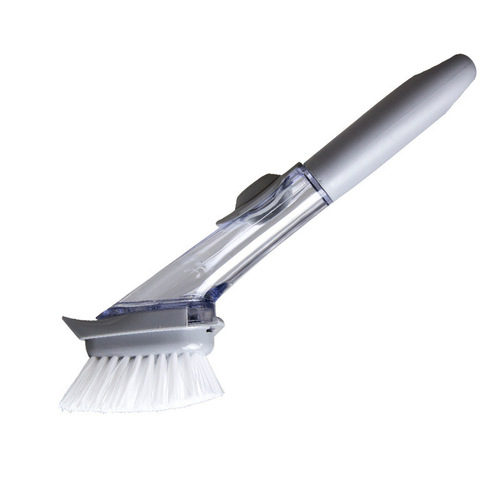 Kitchen cleaning brush, pot-scrubbing artifact, multi-functional long-handled brush, dishwashing sponge, automatic liquid-adding pot brush, pot-washing brush