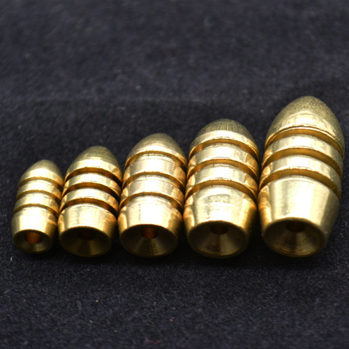 Threaded lure bullet copper lure lead sinker accessories with crank hook lure Texas fishing group weight accessories