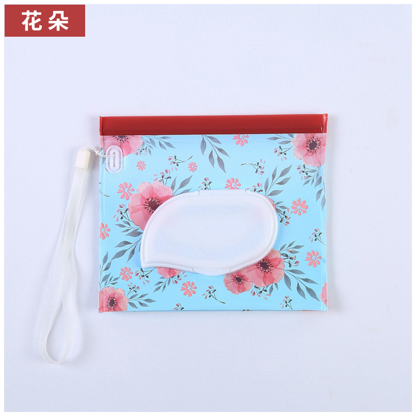 En stock EVA bolsa de tejido húmedo creativo Ventana de extracción de tejido húmedo bolsa de embalaje con tapa necesidades diarias bolsa de embalaje se puede personalizar