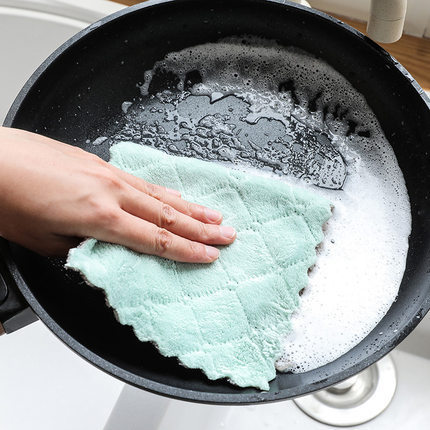 珊瑚绒家务清洁抹布厨房家用吸水洗碗布加厚洗碗毛巾吸水油易清洗