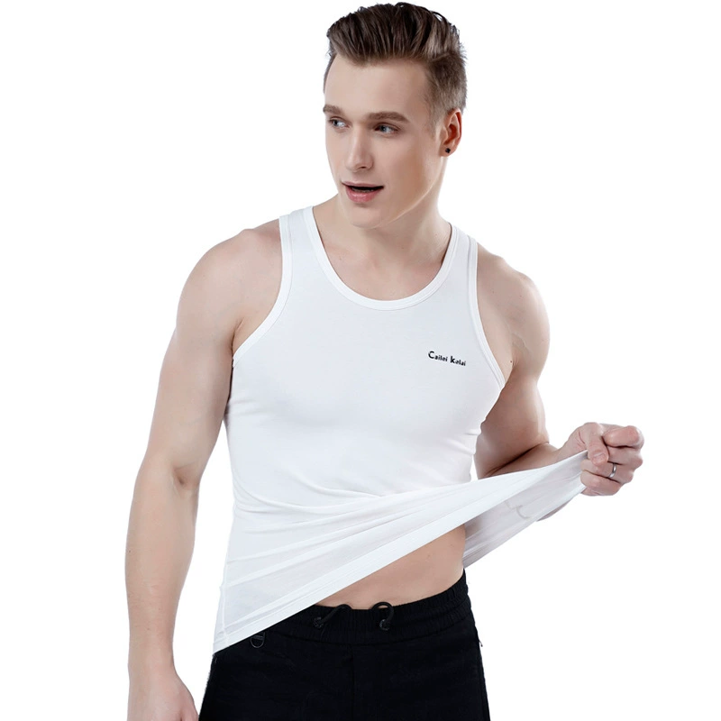 Летняя хлопковая модная спортивная майка для зала, slim fit, корейский стиль, оптом