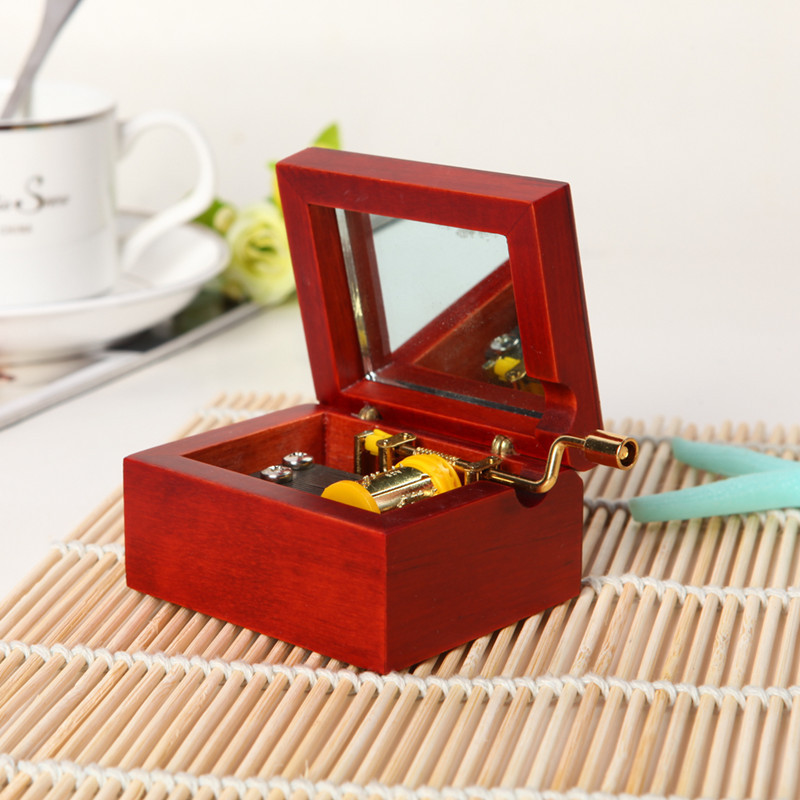 Gold-Plated Hand-Cranked Movement Wooden Hand-Cranked Music Box Music Box Wooden Crafts Creative Gifts Available