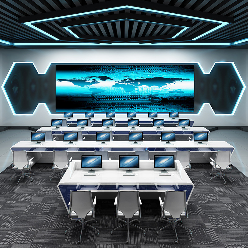 Console training office conference table baked paint monitoring control desk minimalist modern command dispatch work station