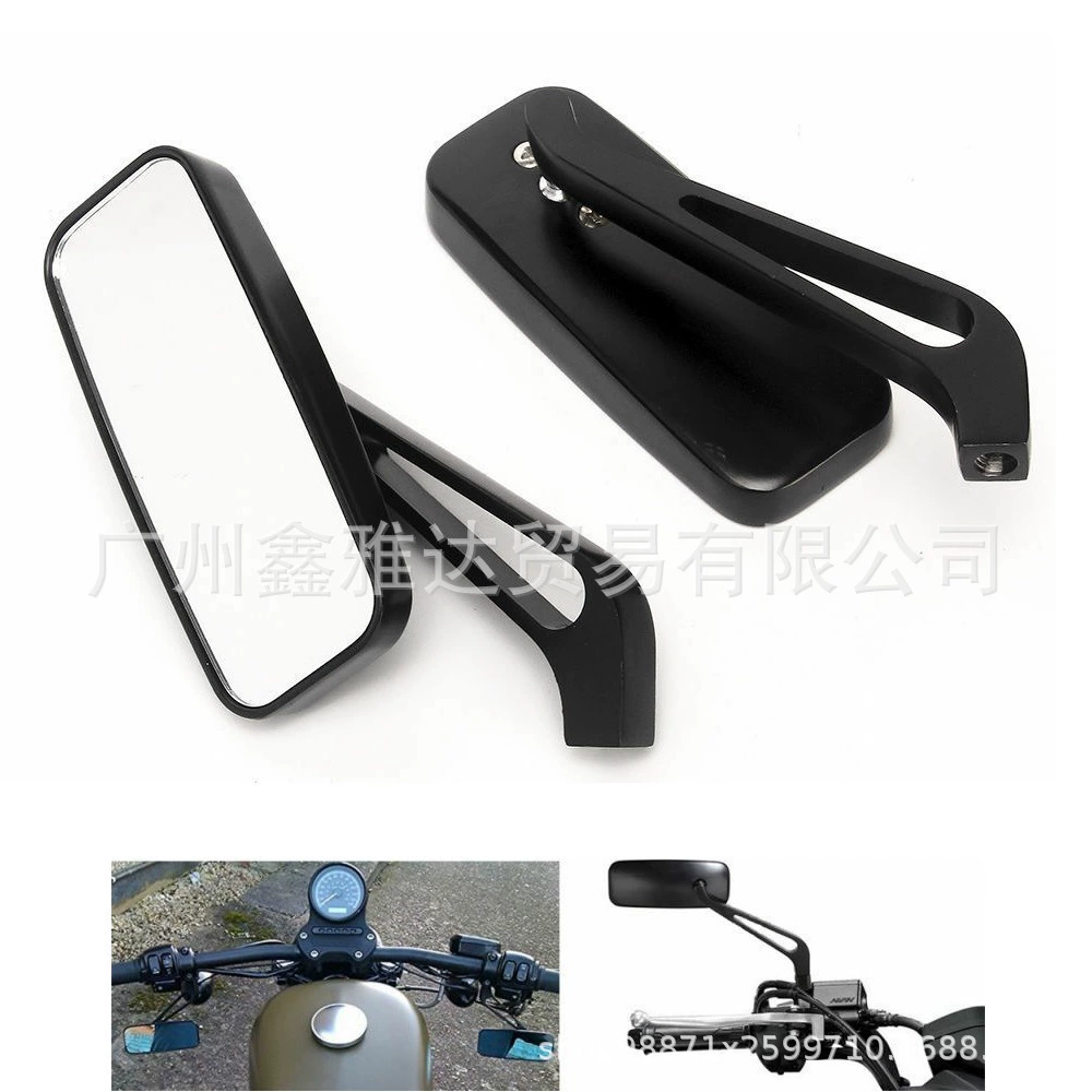 Universal retro modified retroreflective black rear view mirror with accessories