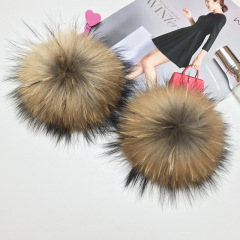 Genuine Mink fur ball cross-border raccoon fur plush ball clothing, shoes and hats assembly accessories, fuzzy ball natural color large fur ball hanging ornament