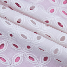 全棉打孔绣花布 棉布大机绣花 全棉绣花面料  厂家供应