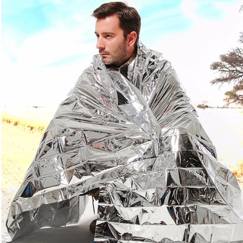 Outdoor Portable PET Silver Emergency Blanket Survival Insulating Blanket Survival Outdoor Supplies