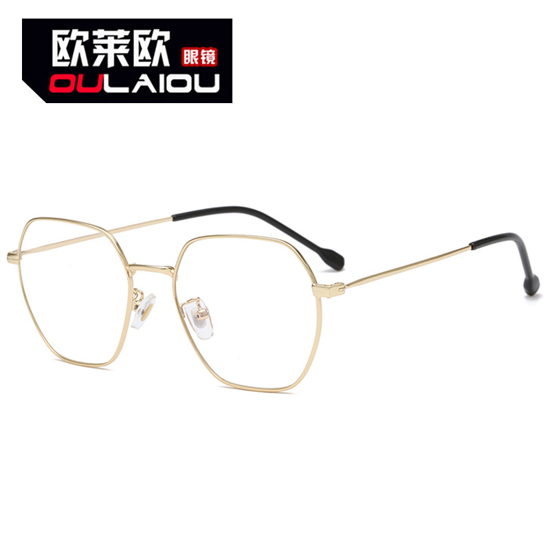 Oleo 9176 Square Fashion Glasses Frame Metal Flat New Kick-off Myopia Frame Men's and Women's Optical