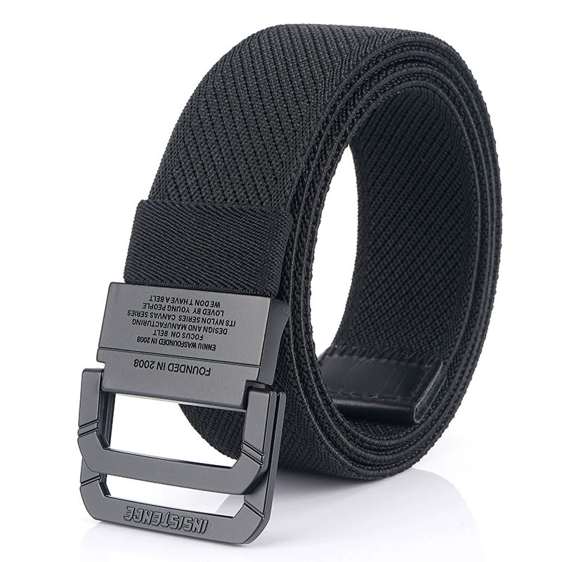 Two ring buckle elastic canvas fine narrow belt trendy belt belt canvas woven pants band manufacturers spot wholesale