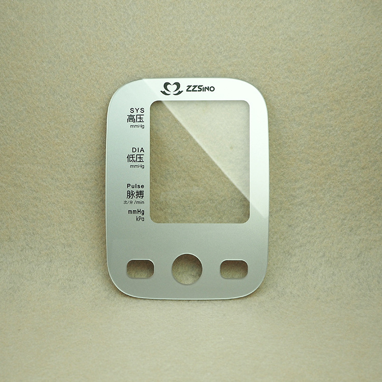 智能血压计血糖尿酸测试仪面板镜片丝印切割