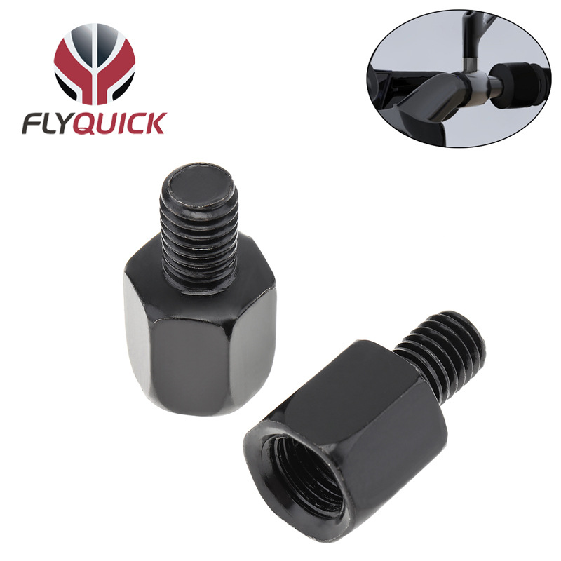 Flyquick transfronteriza Venta caliente de alta calidad de la motocicleta retrovisor chapado negro adaptador tuerca 10 Vuelta 8 positivo y negativo