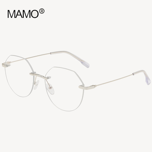 S31315 Fashionable Frameless Locking Chips Trim Edge Men's Myopia Mirrors Lightweight Frame Literary Trendy Flat Mirrors for Women Without Makeup
